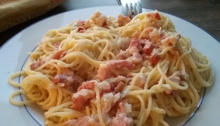Spaghetti carbonara halal sans gluten