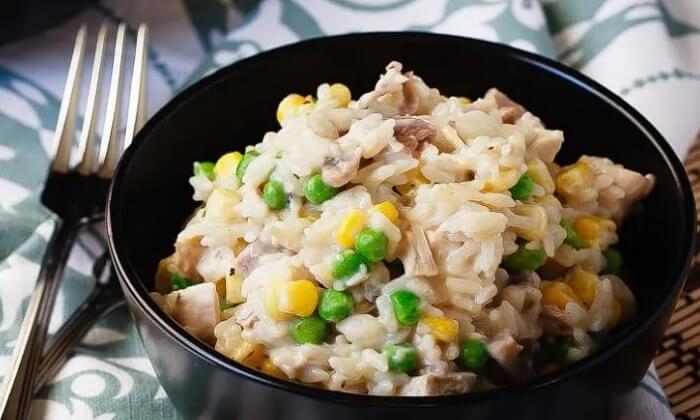 Dinde crémeuse et riz