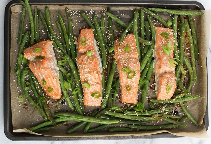 Feuille de Saumon Miso et Haricots Verts