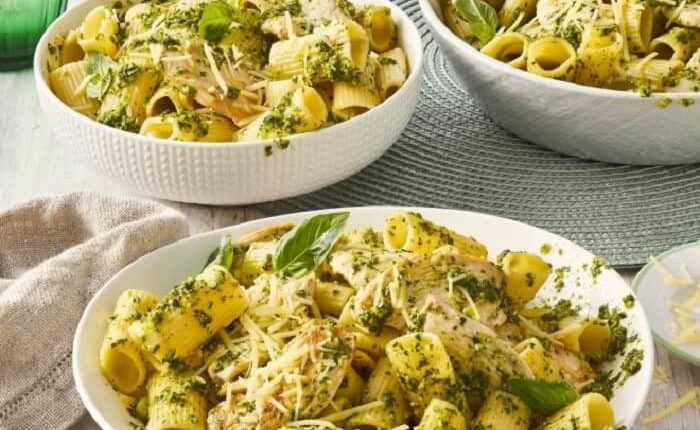 Pâte au poulet et au pesto