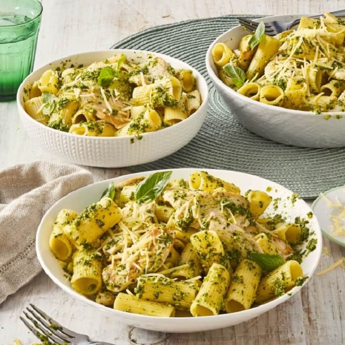 Pâte au poulet et au pesto